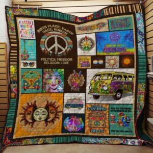 Hippie Style Quilt Blanket  Quilt